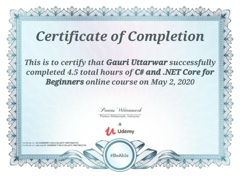 Certificates