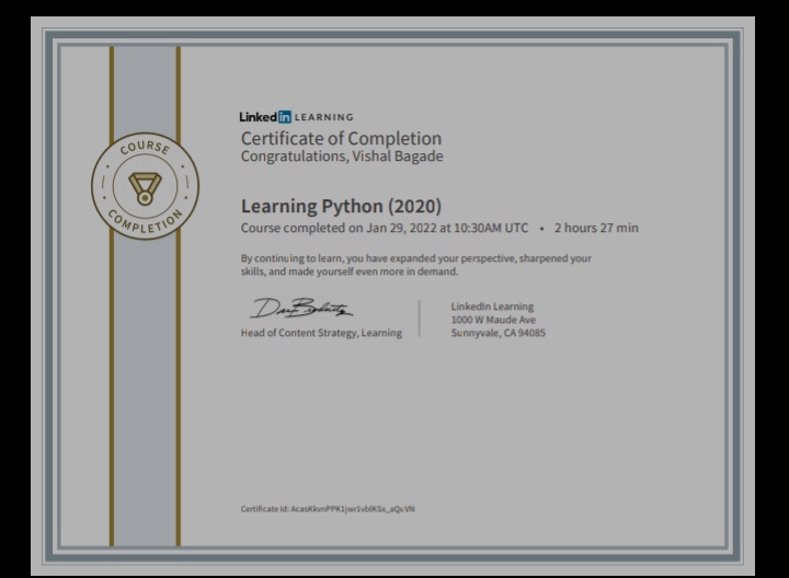 Certificates