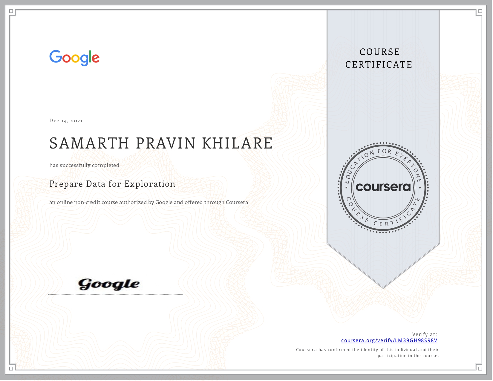 Certificates