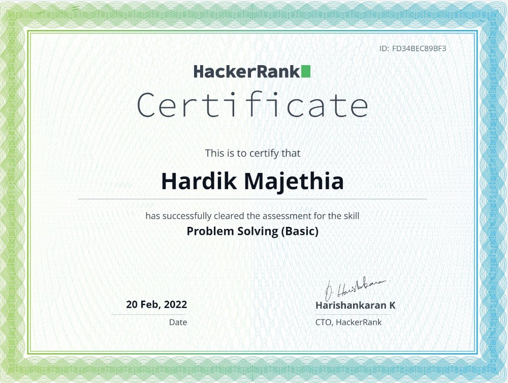Certificates