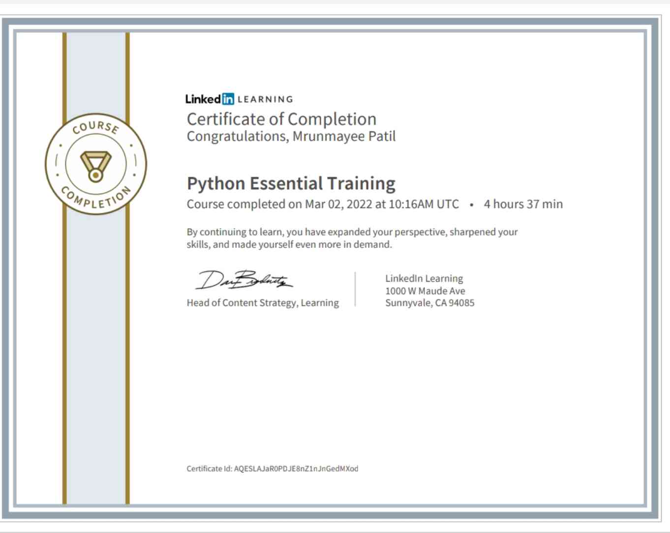 Certificates