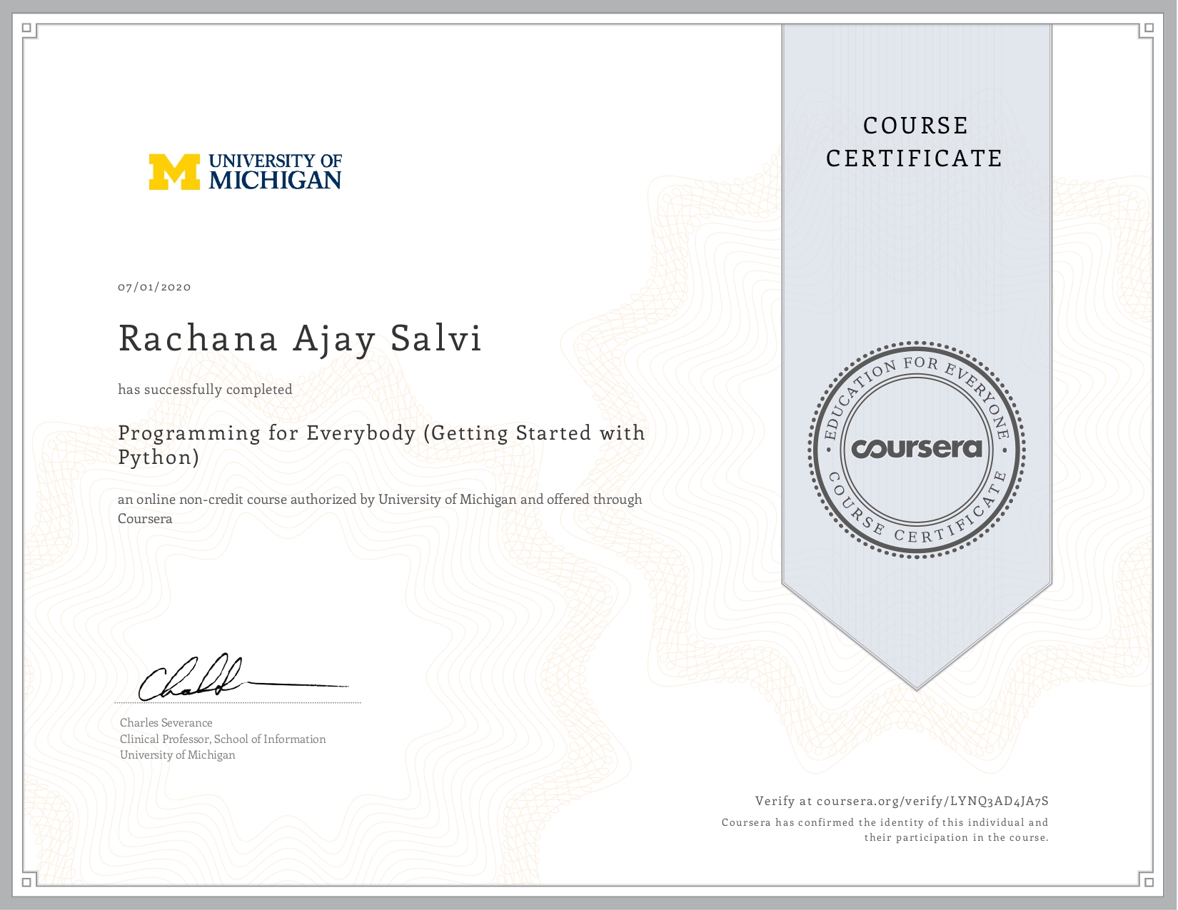 Certificates